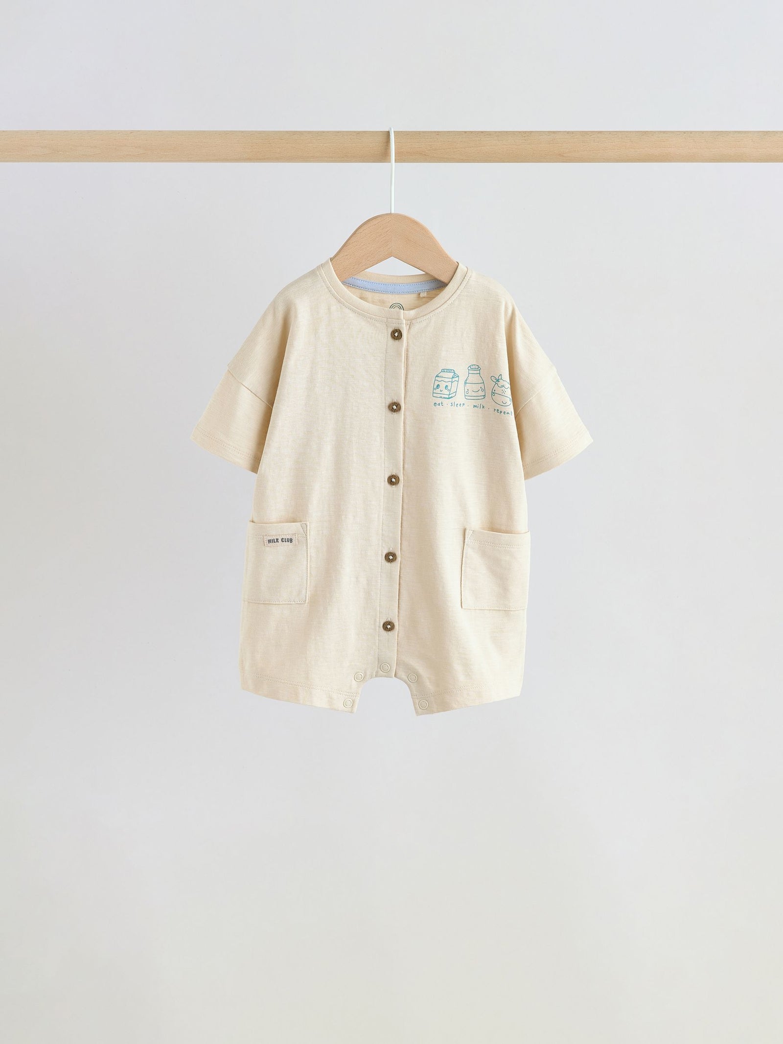 Green Milk Club Jersey Baby Rompers 3 Pack