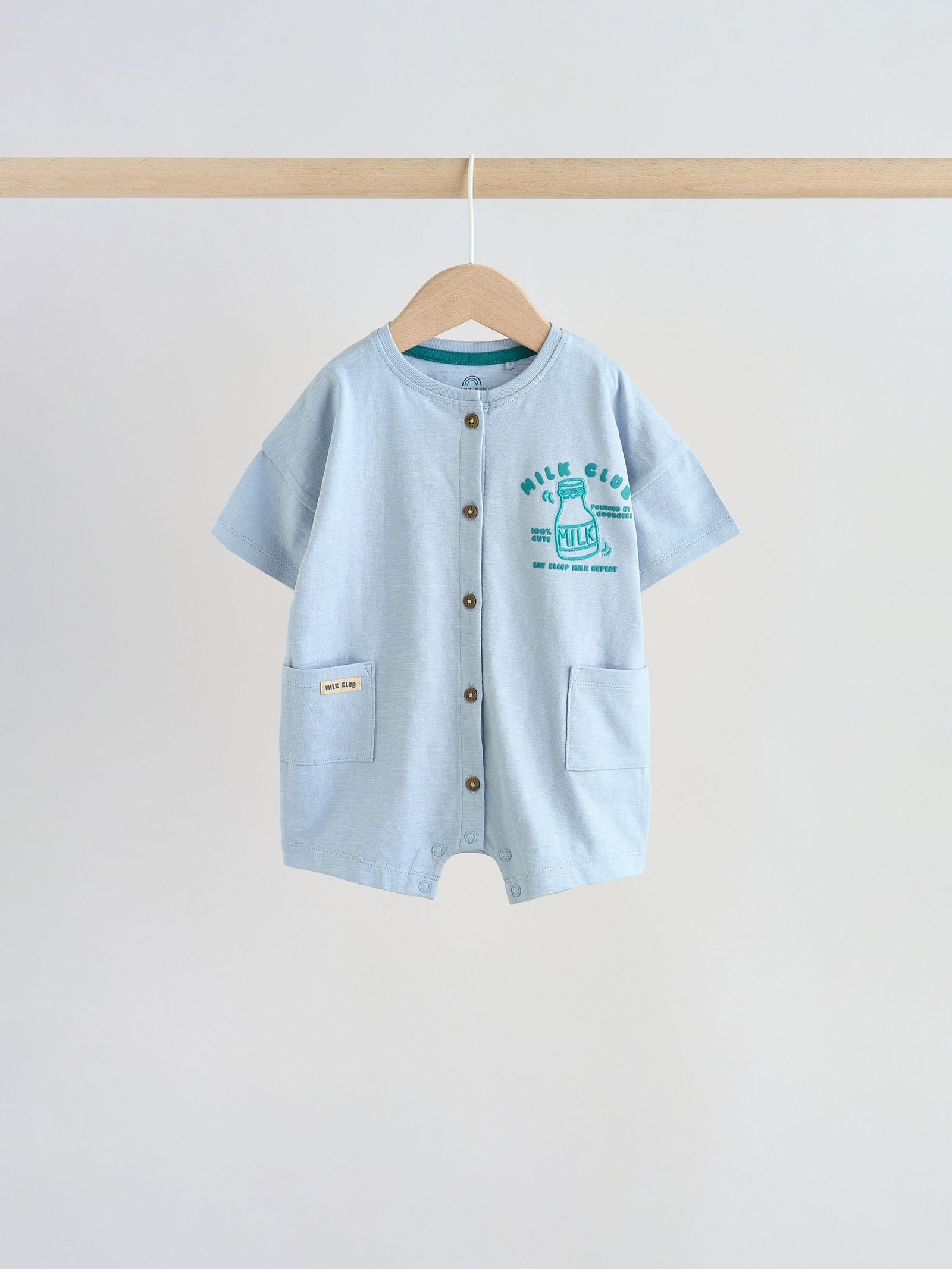 Green Milk Club Jersey Baby Rompers 3 Pack