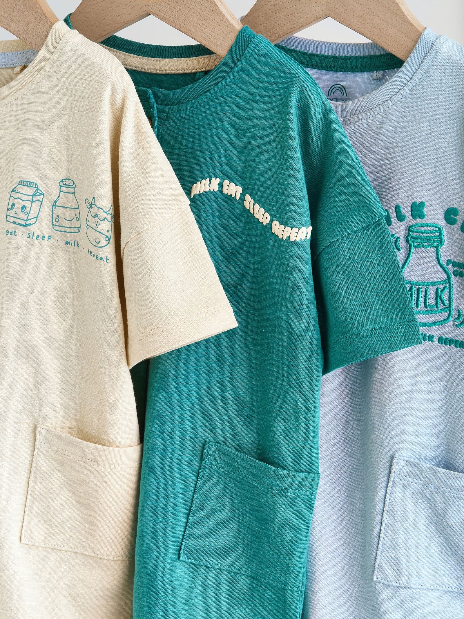 Green Milk Club Jersey Baby Rompers 3 Pack