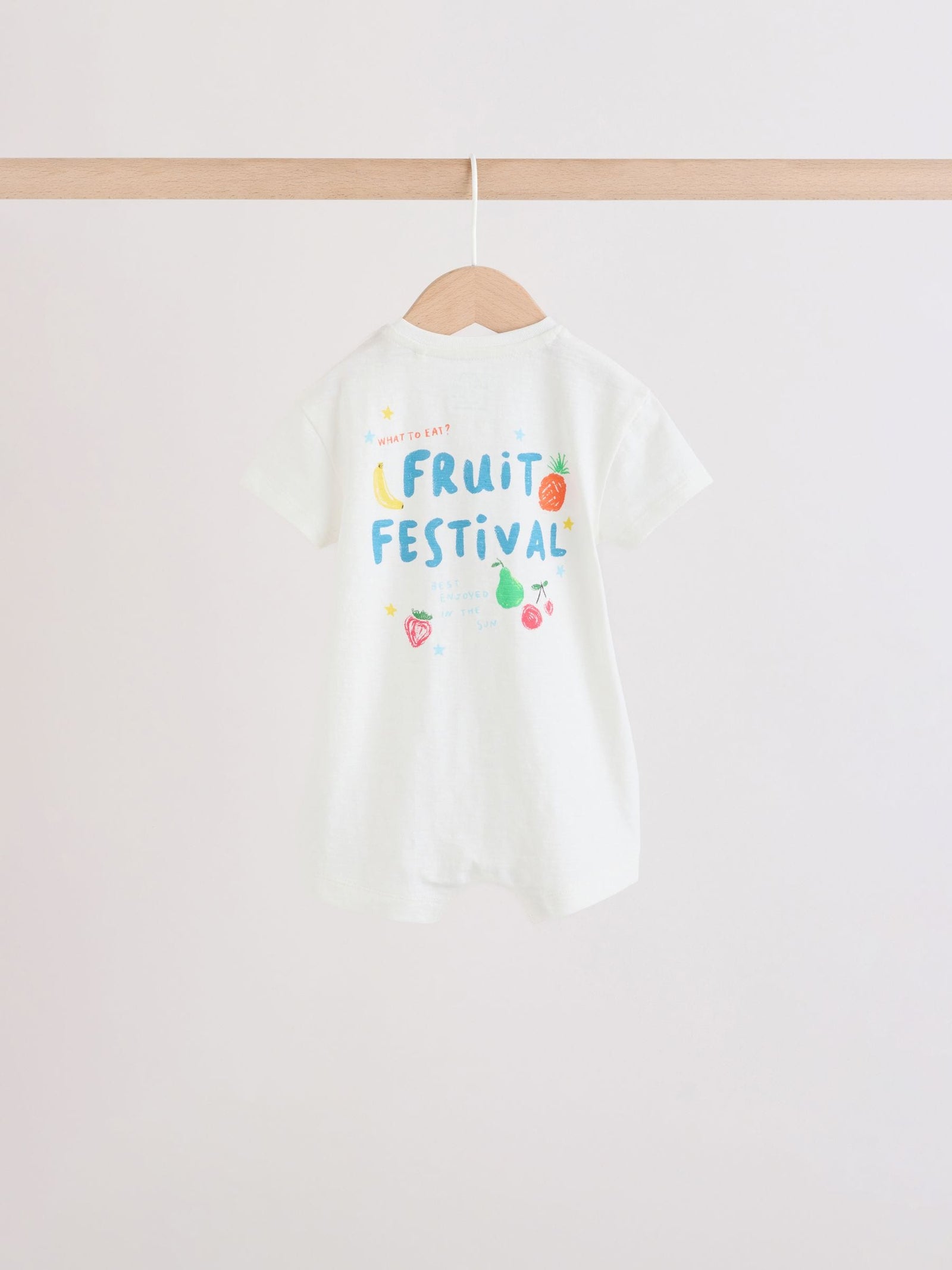 Blue Fruit Print Jersey Baby Rompers 3 Pack