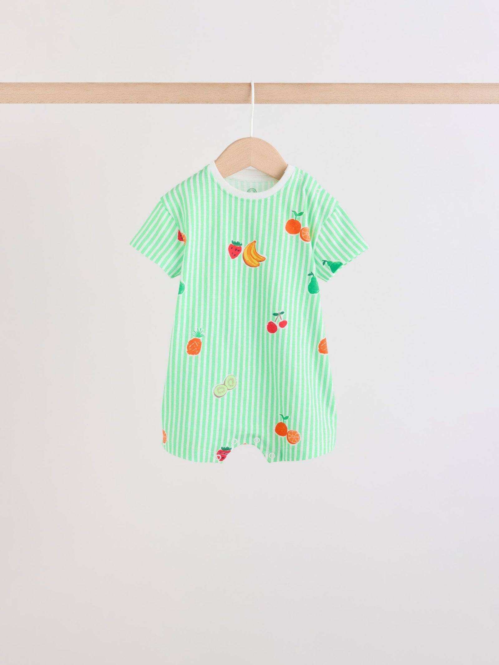 Blue Fruit Print Jersey Baby Rompers 3 Pack