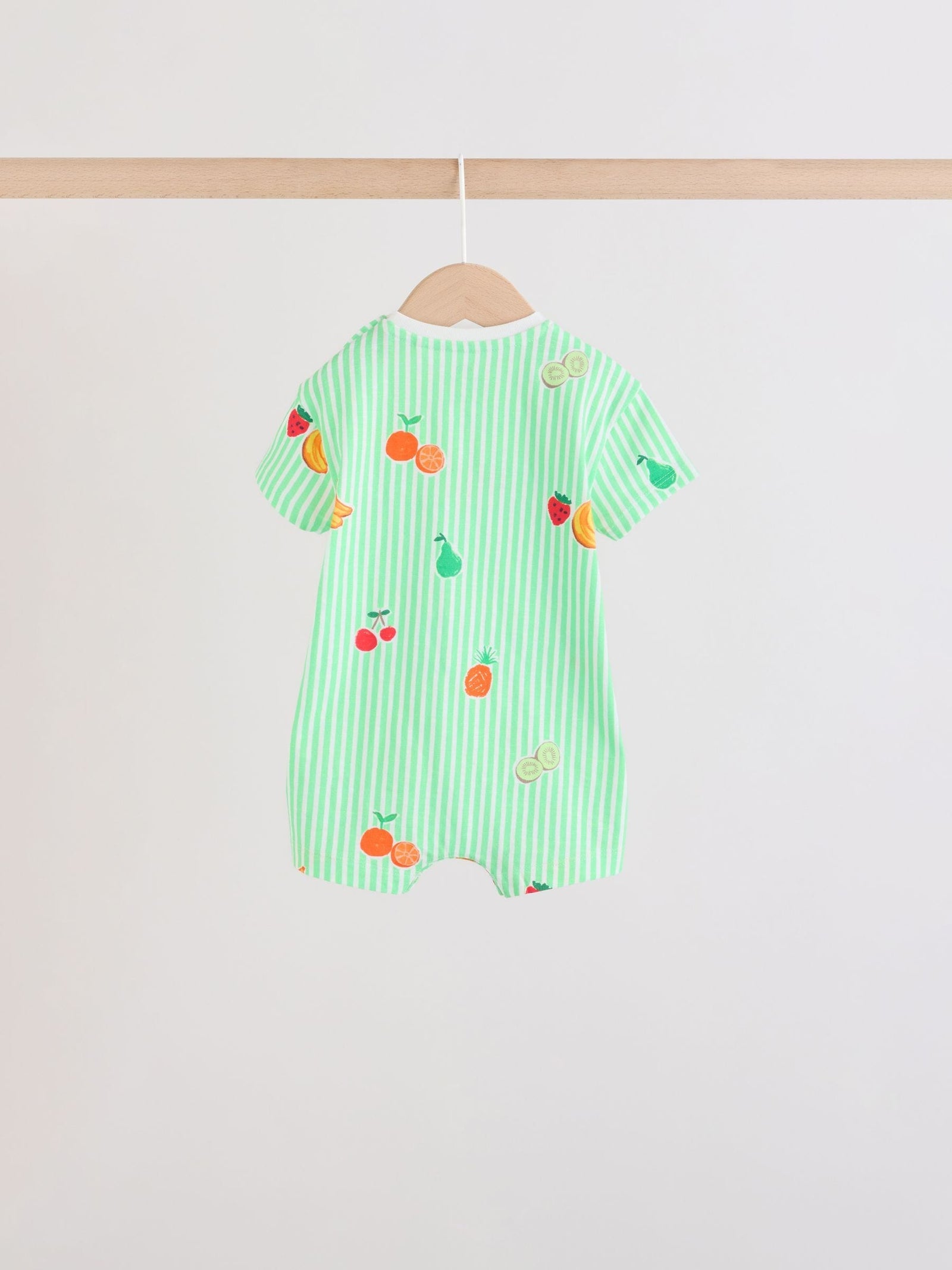 Blue Fruit Print Jersey Baby Rompers 3 Pack