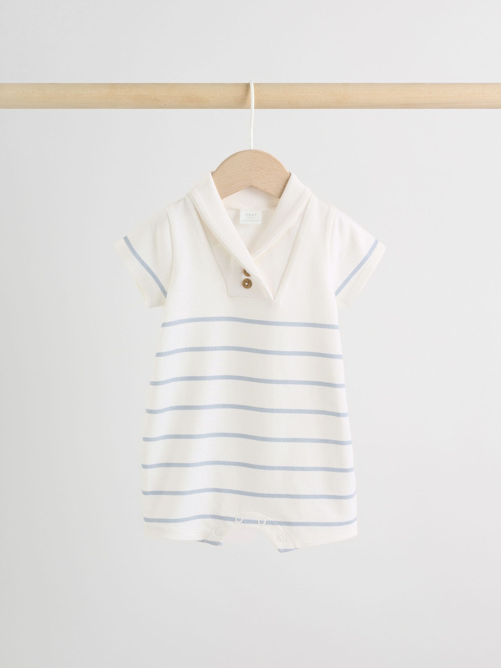 Blue and White Striped Baby Jersey Rompers 2 Pack