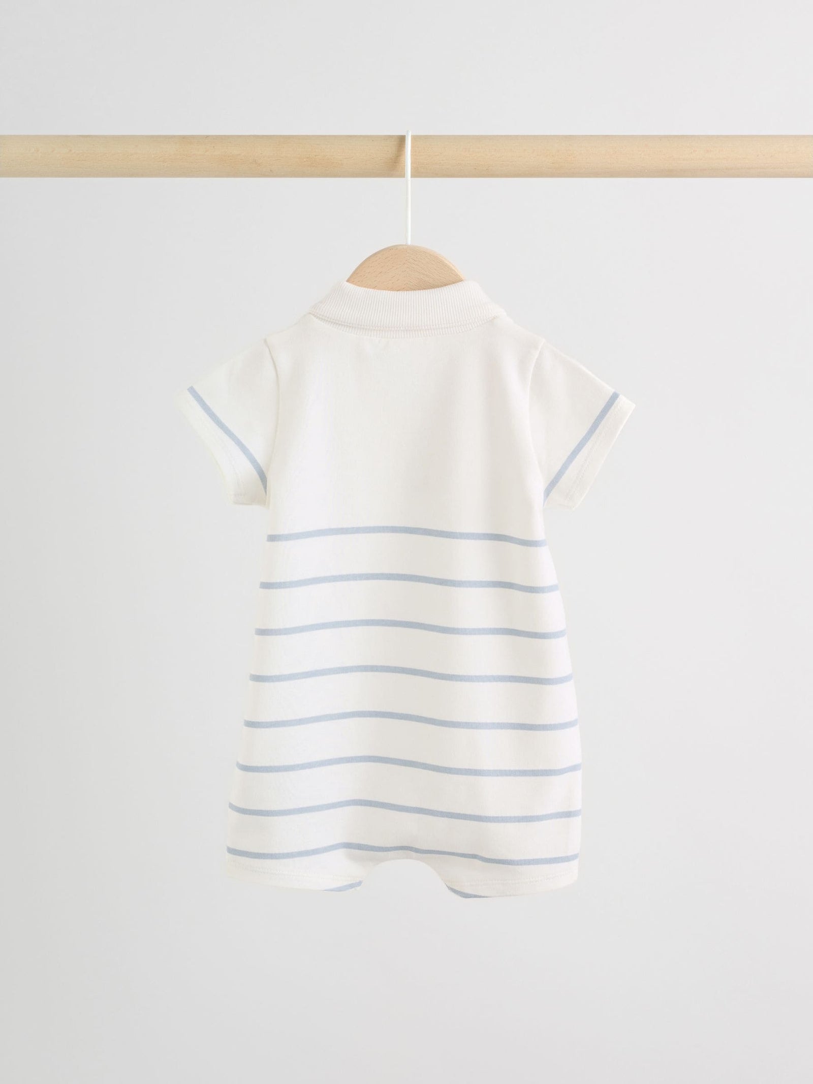 Blue and White Striped Baby Jersey Rompers 2 Pack