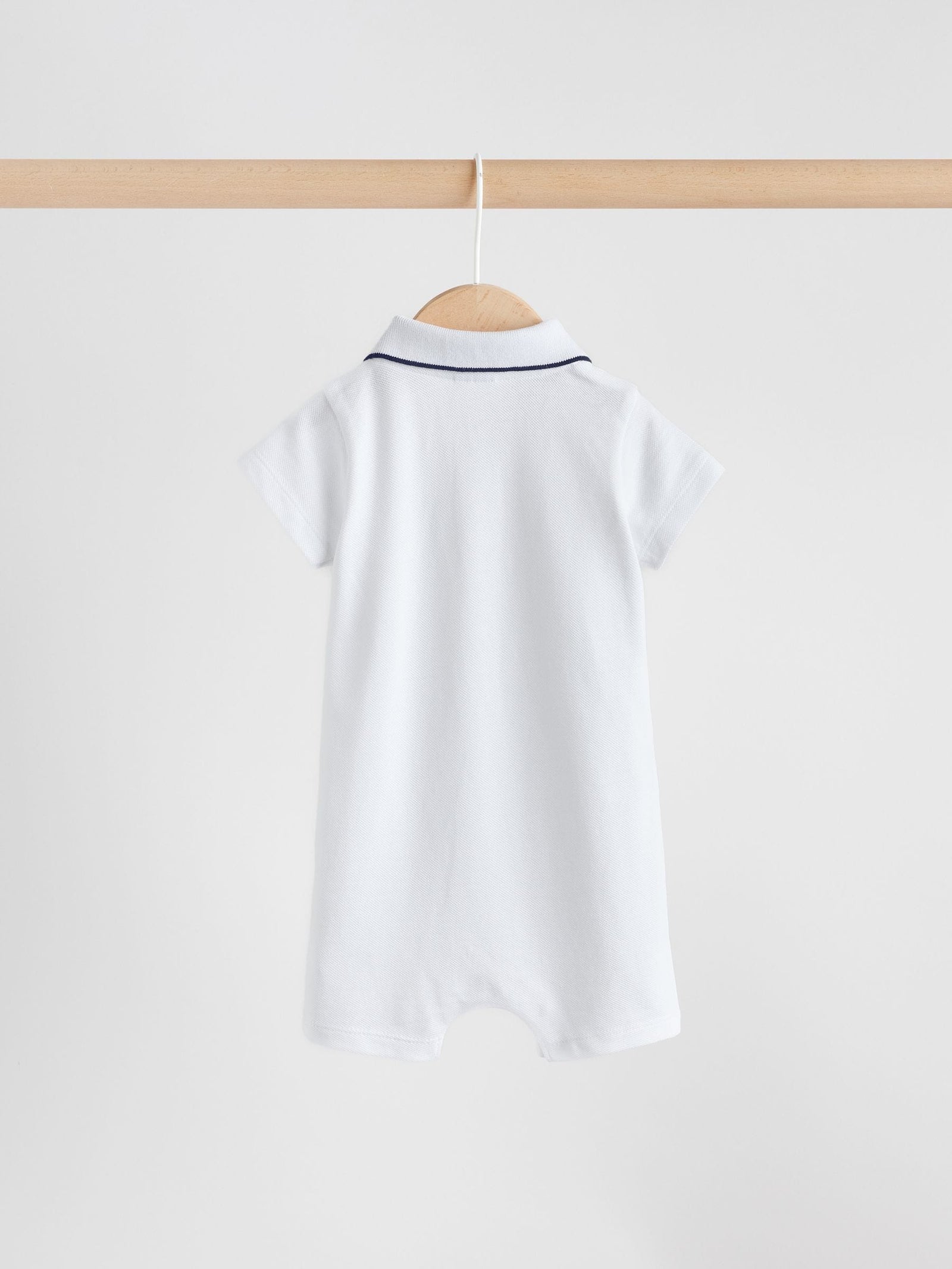 Navy/White Smart Collar Baby Rompers 2 Pack