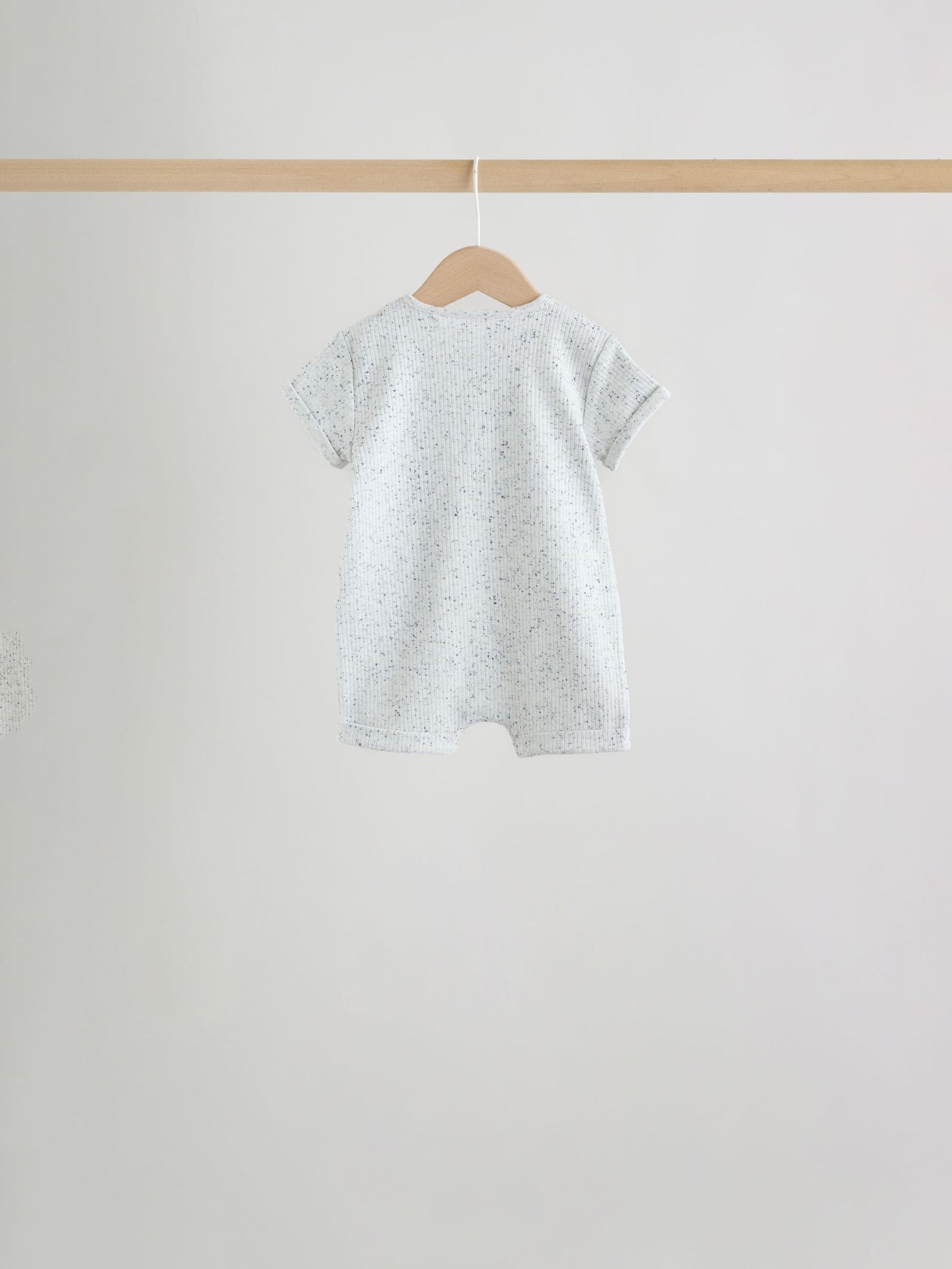 Grey Grandad Button Neck Baby Rompers 4 Pack