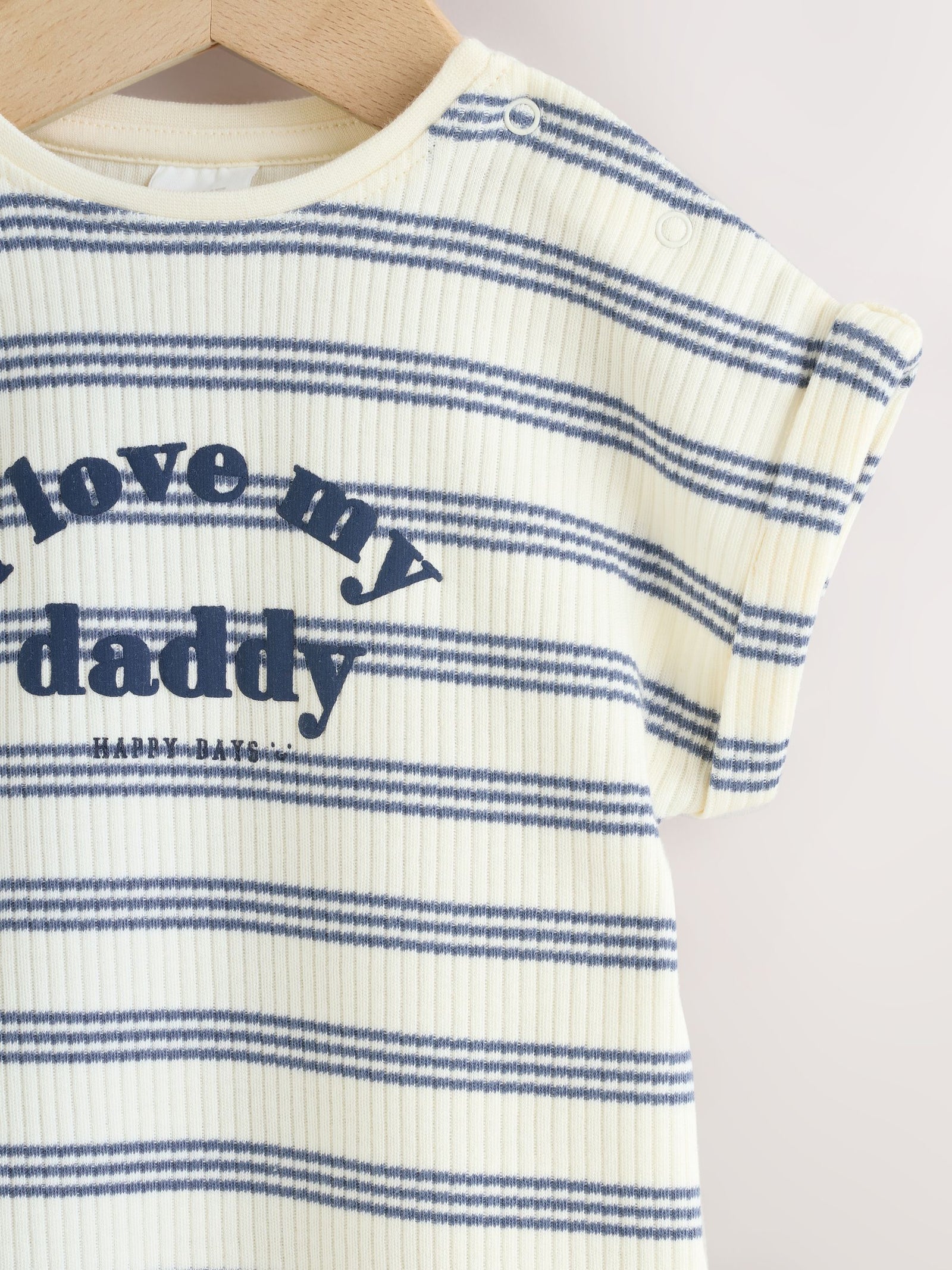 Blue Striped I love my Daddy Jersey Baby Romper