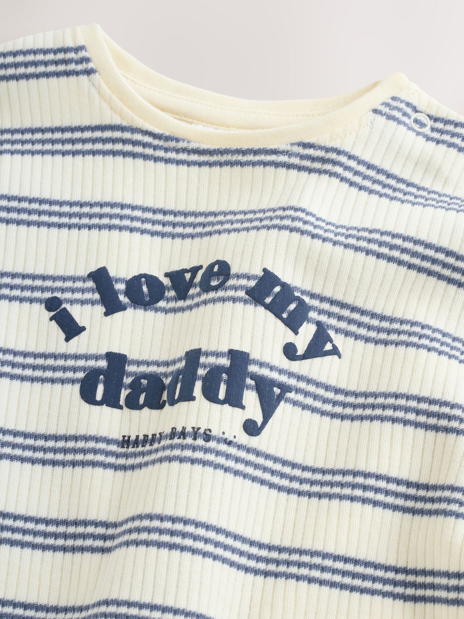 Blue Striped I love my Daddy Jersey Baby Romper