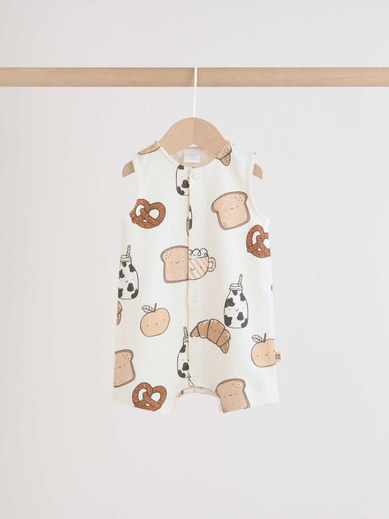 Milk Club Printed Jersey Baby Rompers 3 Pack