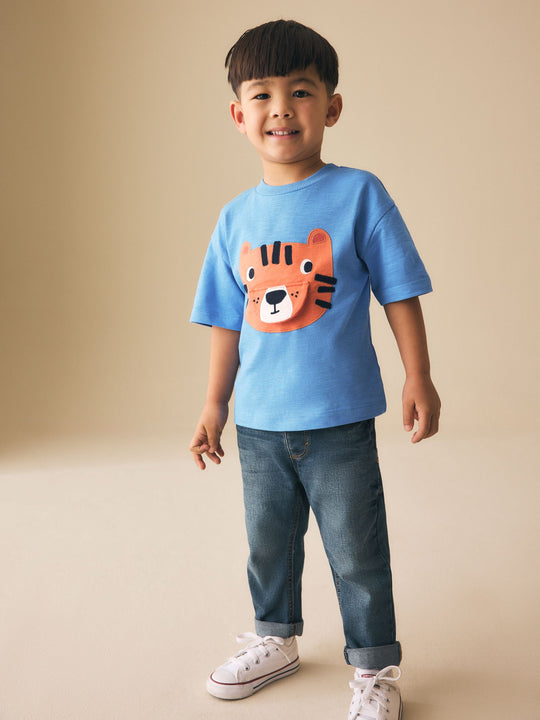 Blue Tiger Short Sleeve Interactive T-Shirt (3mths-7yrs)