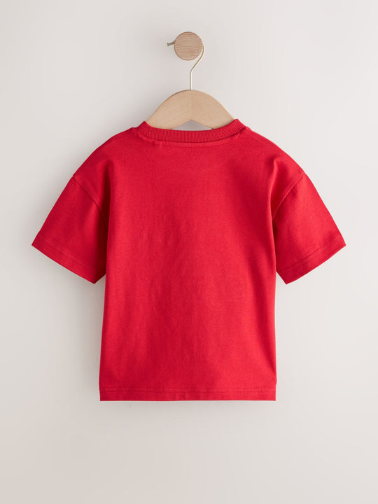Red Police Car Short Sleeve Appliqué T-Shirt (3mths-7yrs)