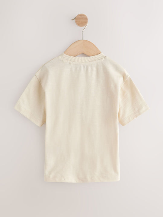 Neutral Safari Animals Short Sleeve 3D Padded T-Shirt (3mths-7yrs)