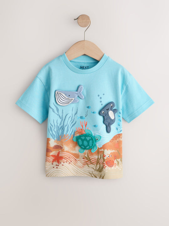 Blue Sea Animal Short Sleeve 3D Padded T-Shirt (3mths-7yrs)