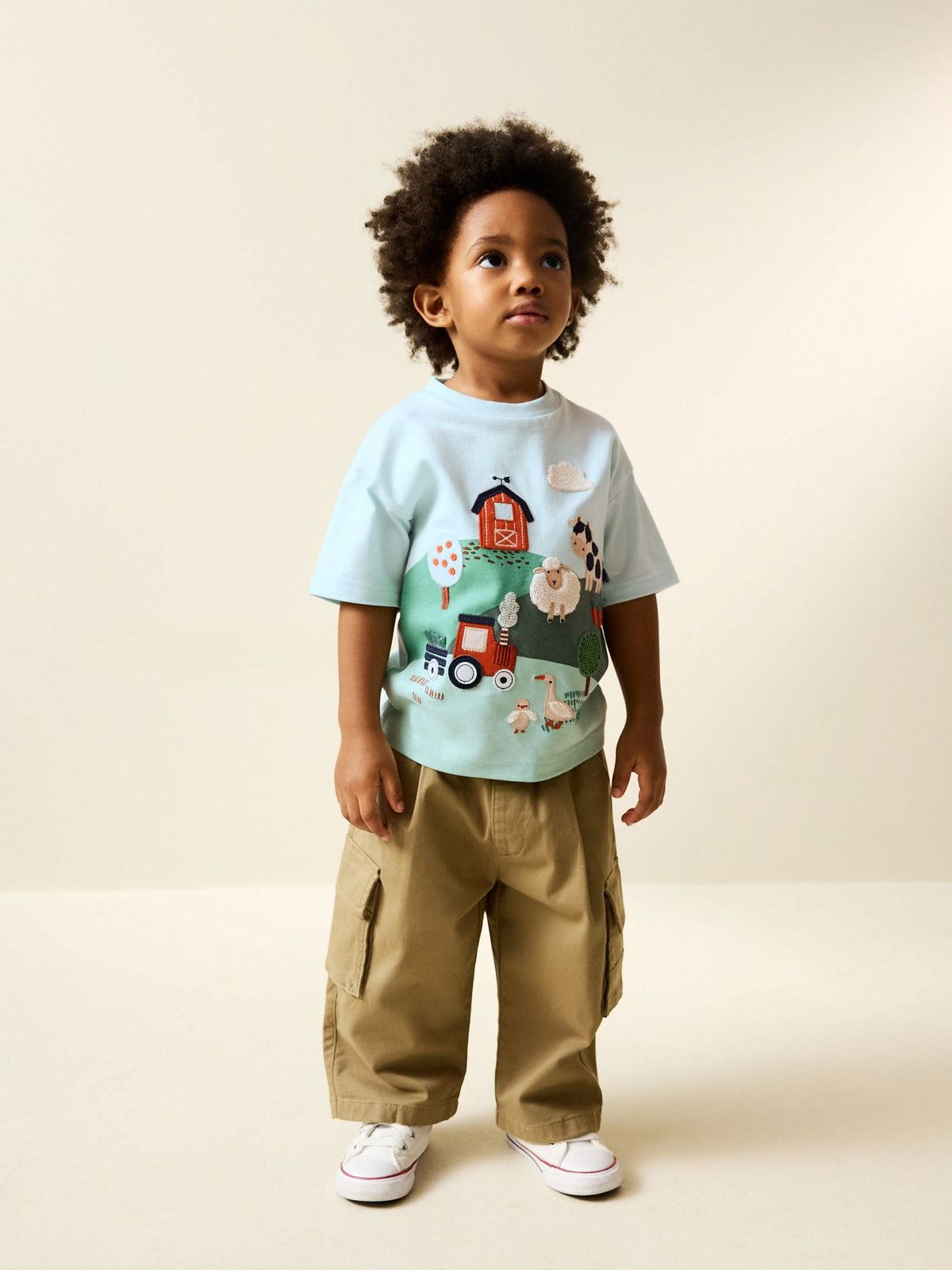 Green/Blue Farm Short Sleeve Appliqué T-Shirt (3mths-7yrs)