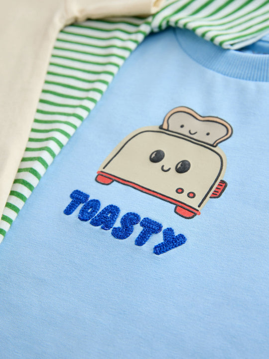 Blue Breakfast Short Sleeve Graphic T-Shirts 3 Pack (3mths-7yrs)