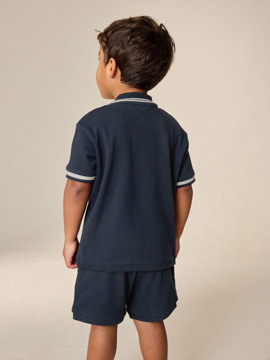 Navy Short Sleeve Shirt and Shorts Set (3mths-7yrs)