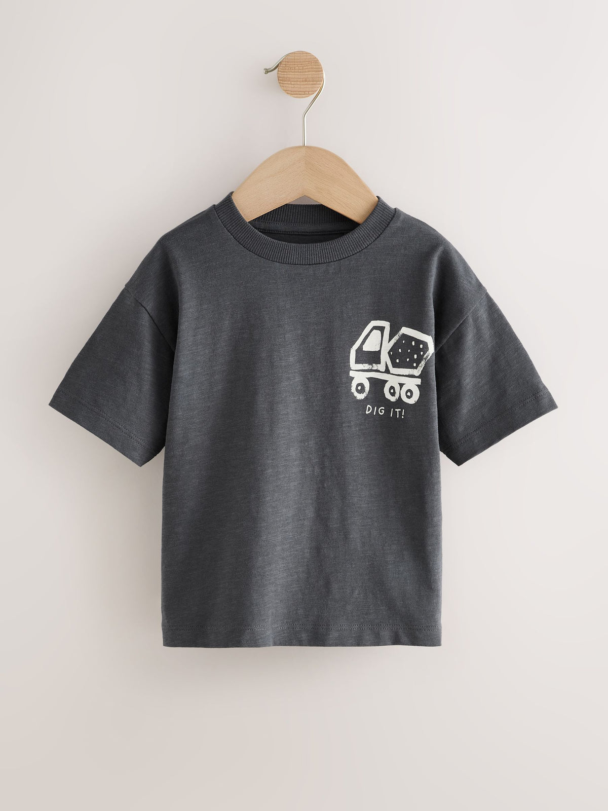 Black Digger Short Sleeve Graphic T-Shirts 3 Pack (3mths-7yrs)
