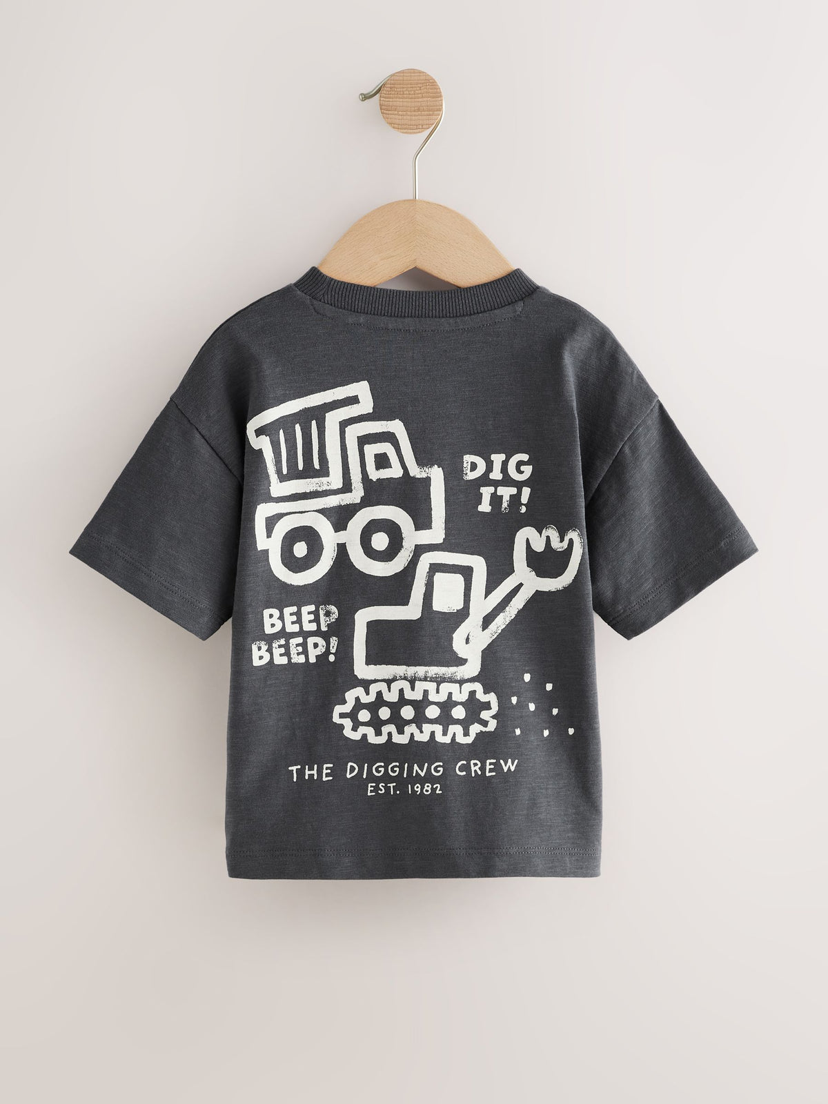 Black Digger Short Sleeve Graphic T-Shirts 3 Pack (3mths-7yrs)