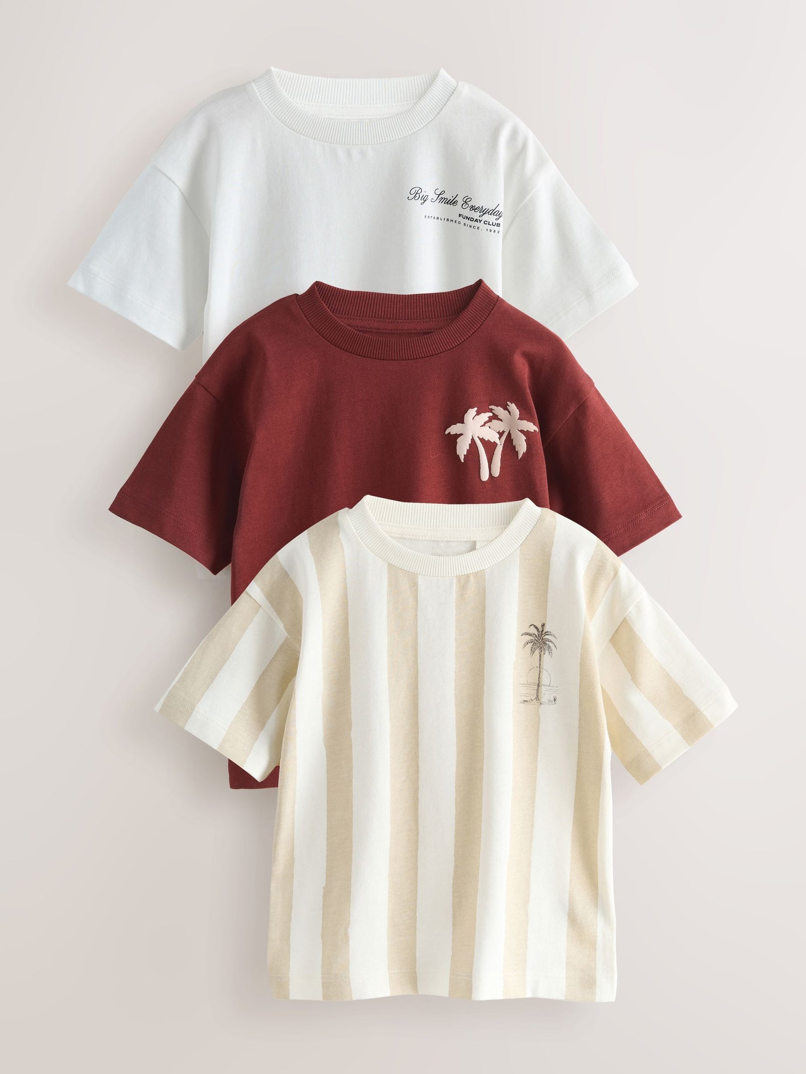 White Slogan Short Sleeve Graphic T-Shirts 3 Pack (3mths-7yrs)