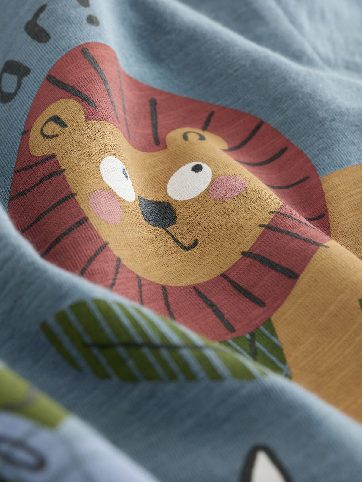 Green Safari Animals Short Sleeve Appliqué T-Shirts 3 Pack (3mths-7yrs)