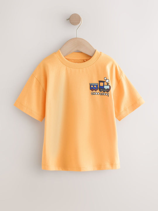 Blue/Green/Red/Orange/Yellow Cars Small Short Sleeve Graphic T-Shirts 5 Pack (3mths-7yrs)