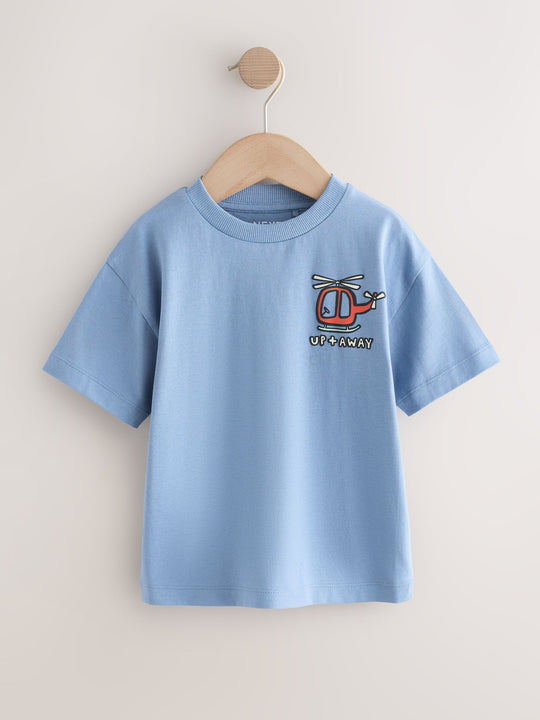 Blue/Green/Red/Orange/Yellow Cars Small Short Sleeve Graphic T-Shirts 5 Pack (3mths-7yrs)