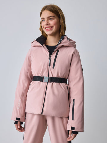 Baker by Ted Baker Pink Waterproof Belted Padded Ski Jacket