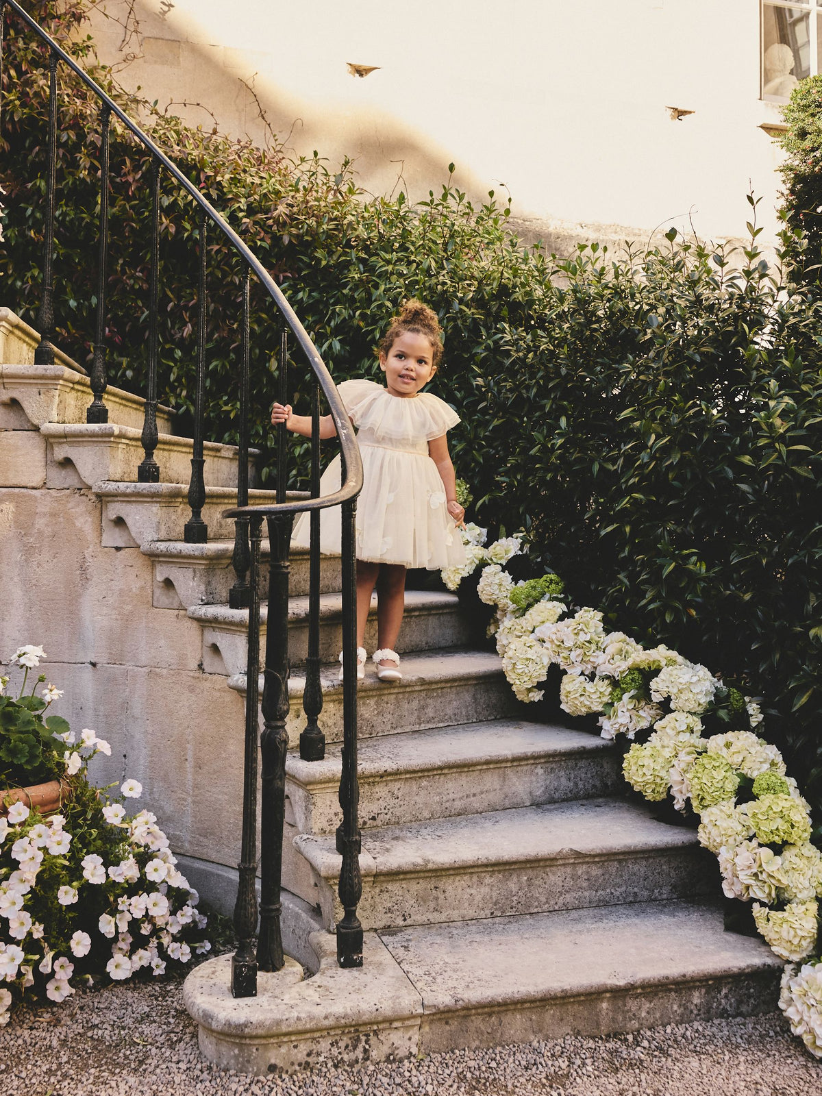 White Ruffle Collar Mesh Dress (3mths-7yrs)