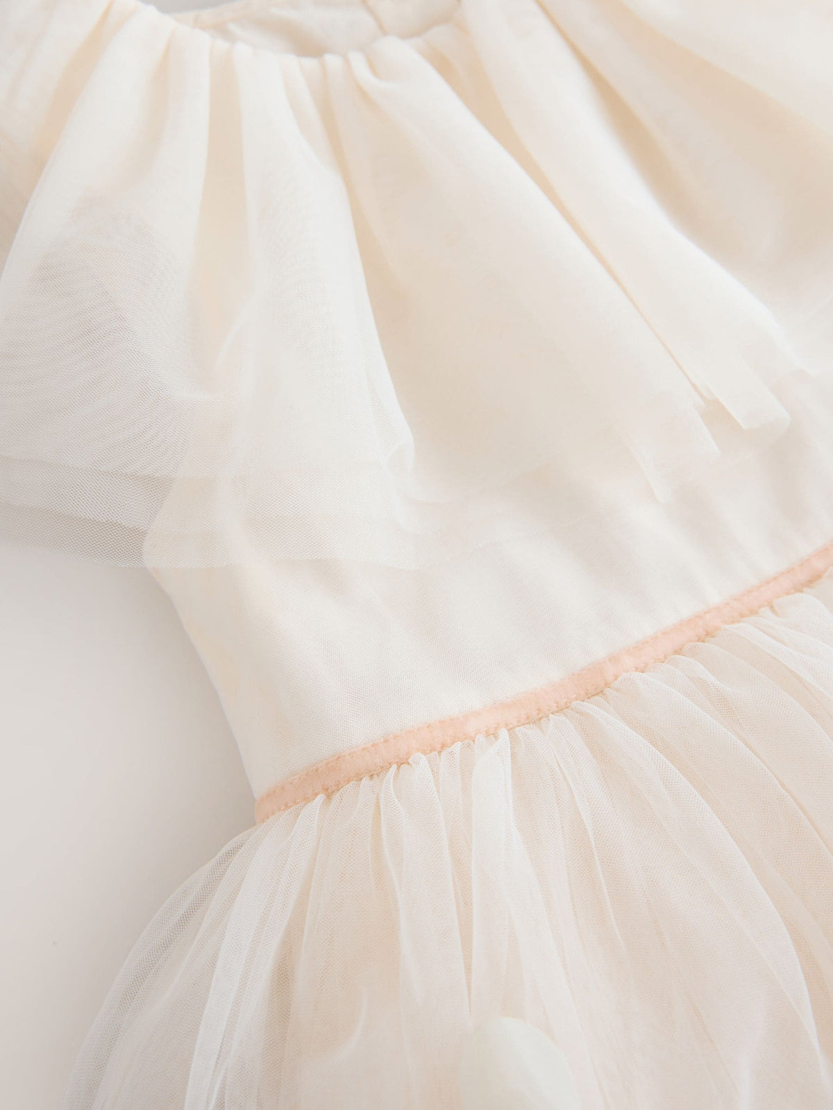 White Ruffle Collar Mesh Dress (3mths-7yrs)