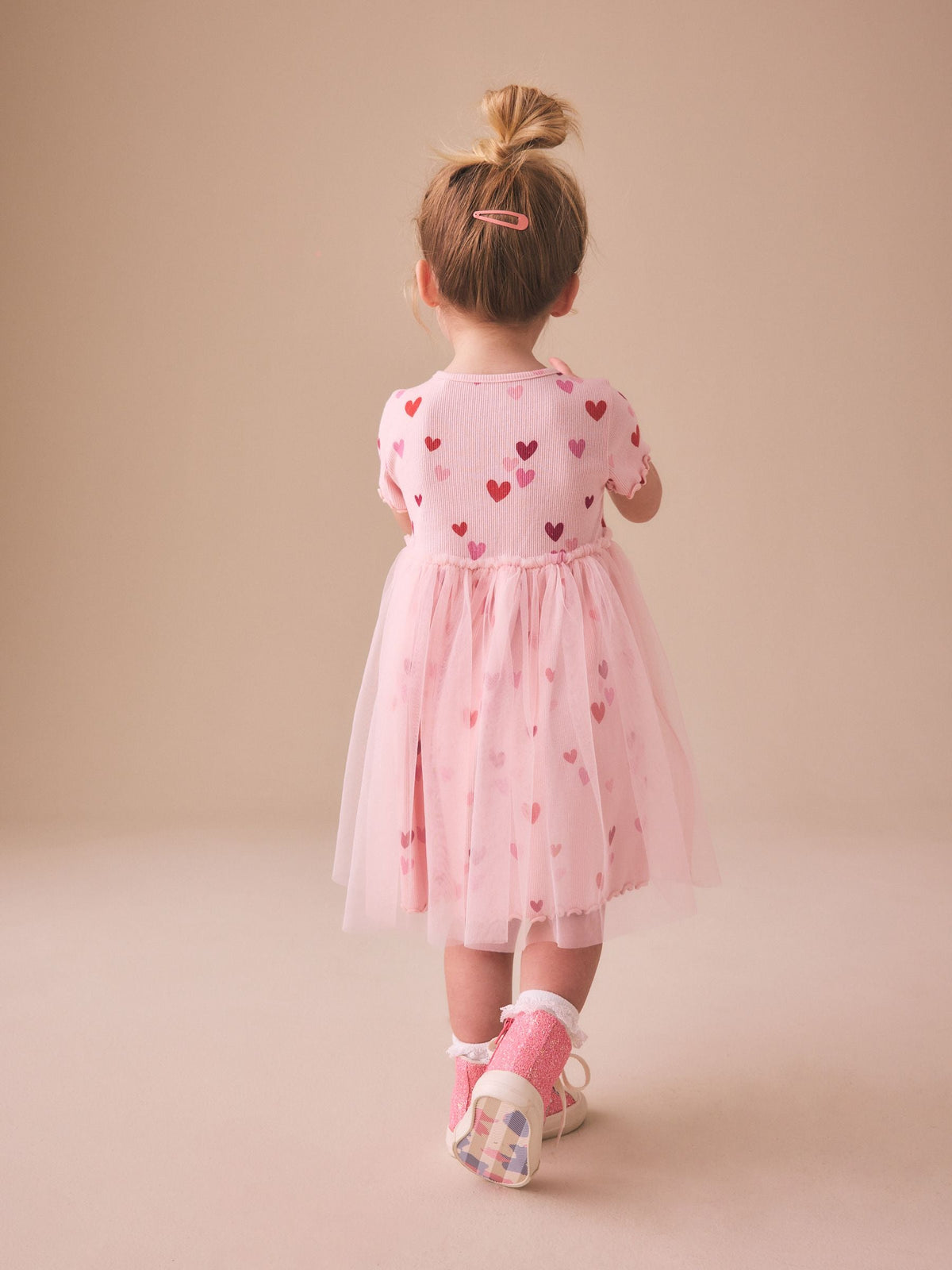 Pink Hearts Mesh Skirt Dress (3mths-7yrs)