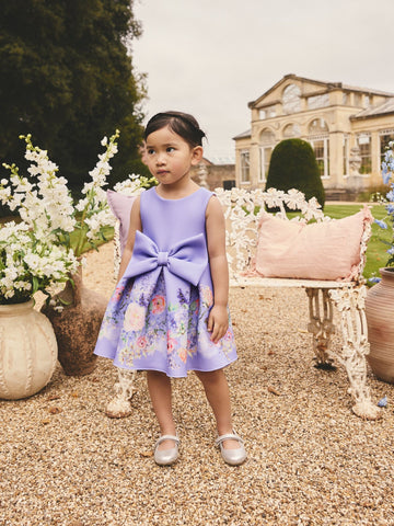 Lilac Floral Scuba Occasion Dress (3mths-7yrs)