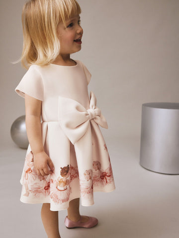 Ballet Pink Scuba Occasion Dress (3mths-7yrs)