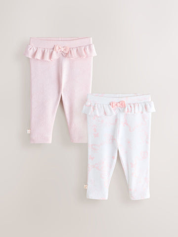 Baker by Ted Baker 2 Pack Pointelle Layette Leggings