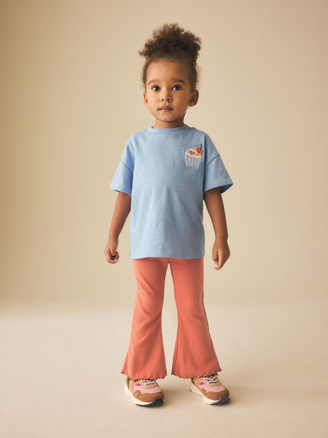 Orange Brown Rib Flare Leggings (3mths-7yrs)