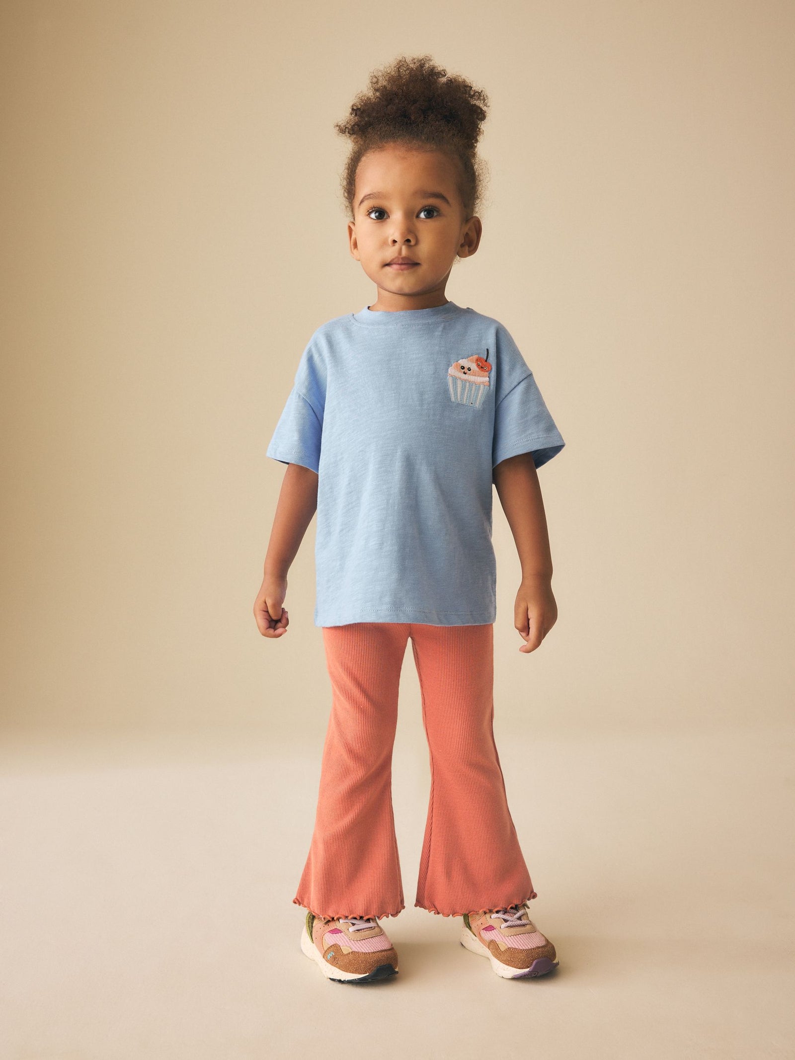 Orange Brown Rib Flare Leggings (3mths-7yrs)