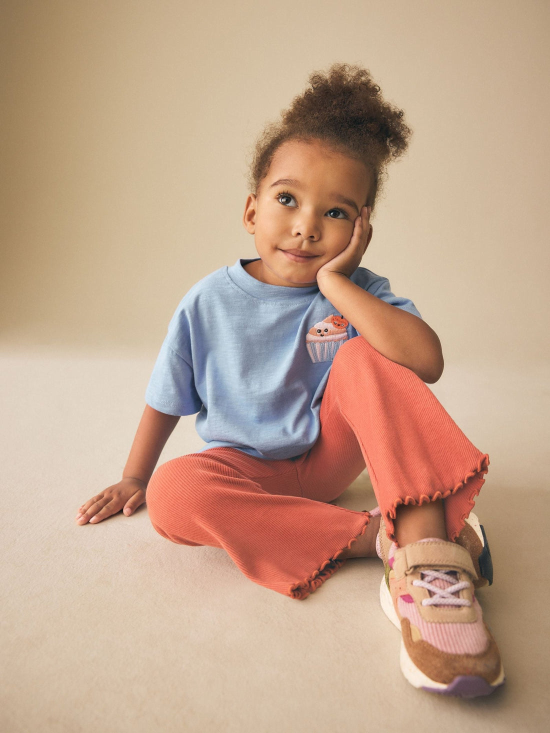 Orange Brown Rib Flare Leggings (3mths-7yrs)
