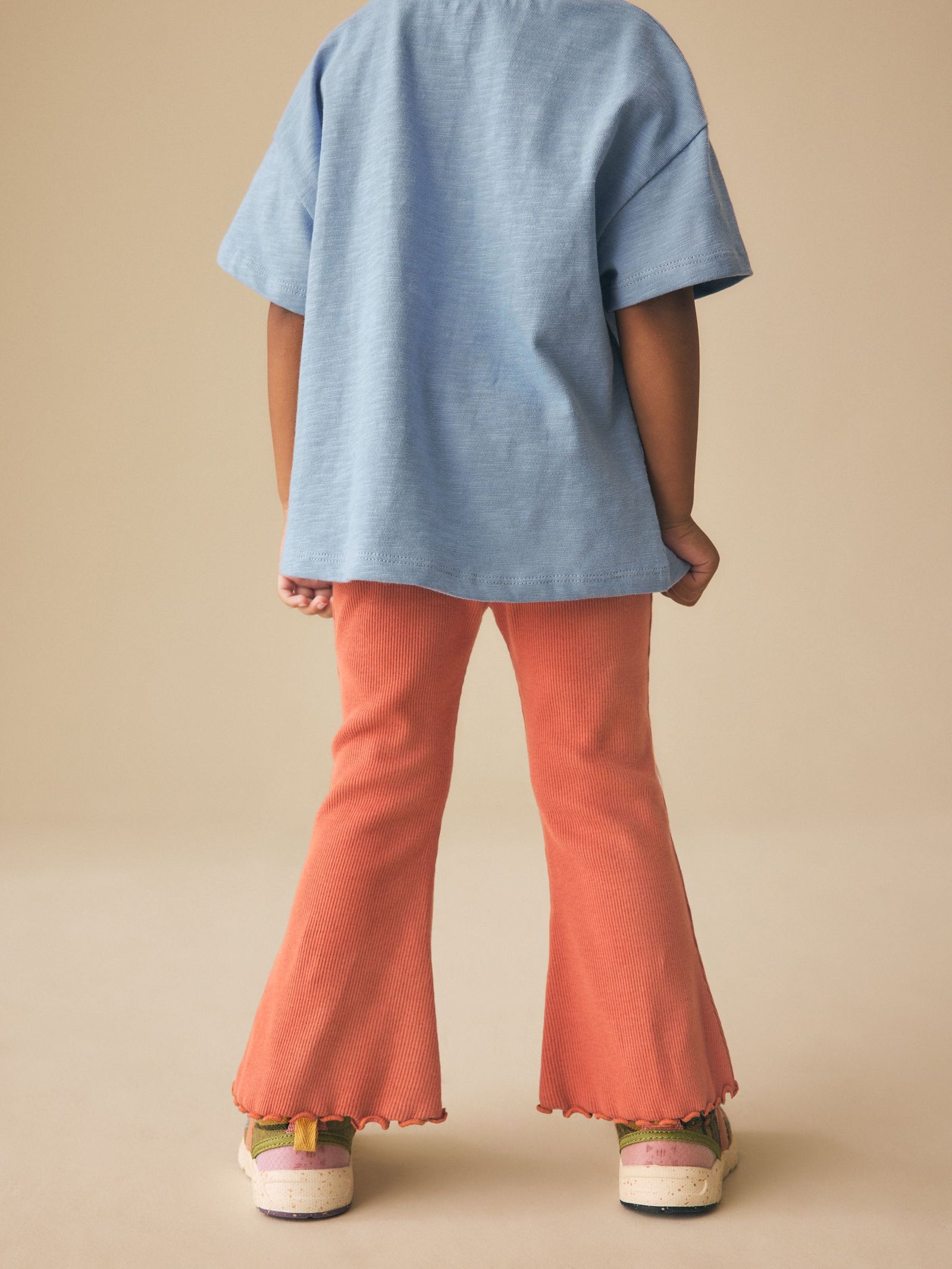 Orange Brown Rib Flare Leggings (3mths-7yrs)