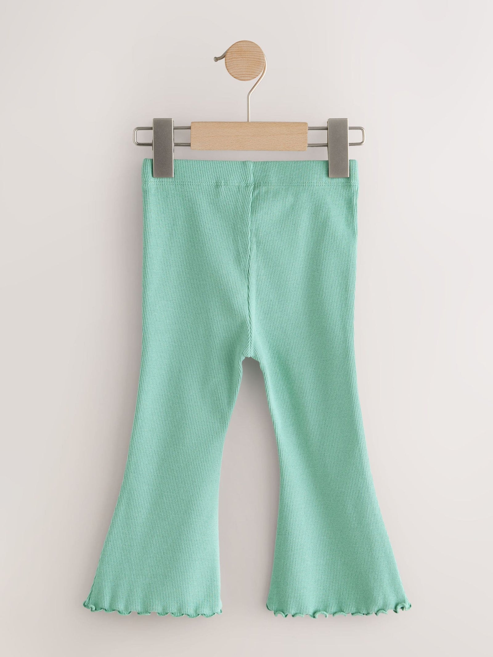 Green Ribbed Flare Leggings (3mths-7yrs)