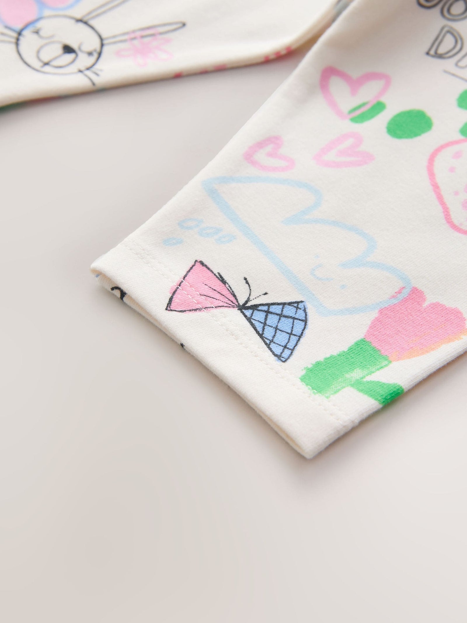 Ecru White Doodle Cropped Leggings (3mths-7yrs)