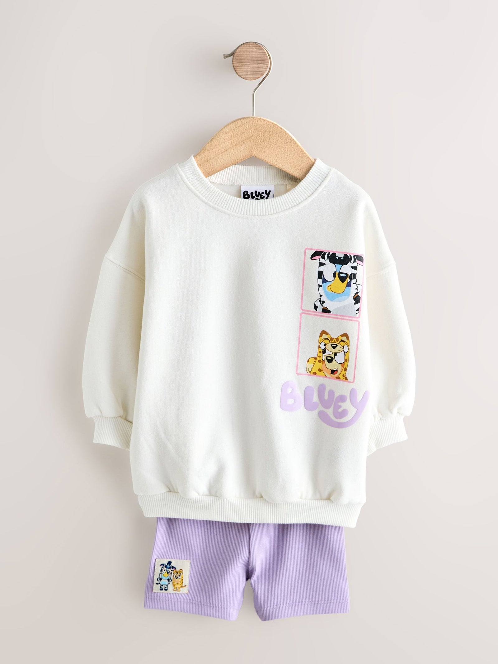 Cream Bluey Shorts Set (12mths-7yrs)