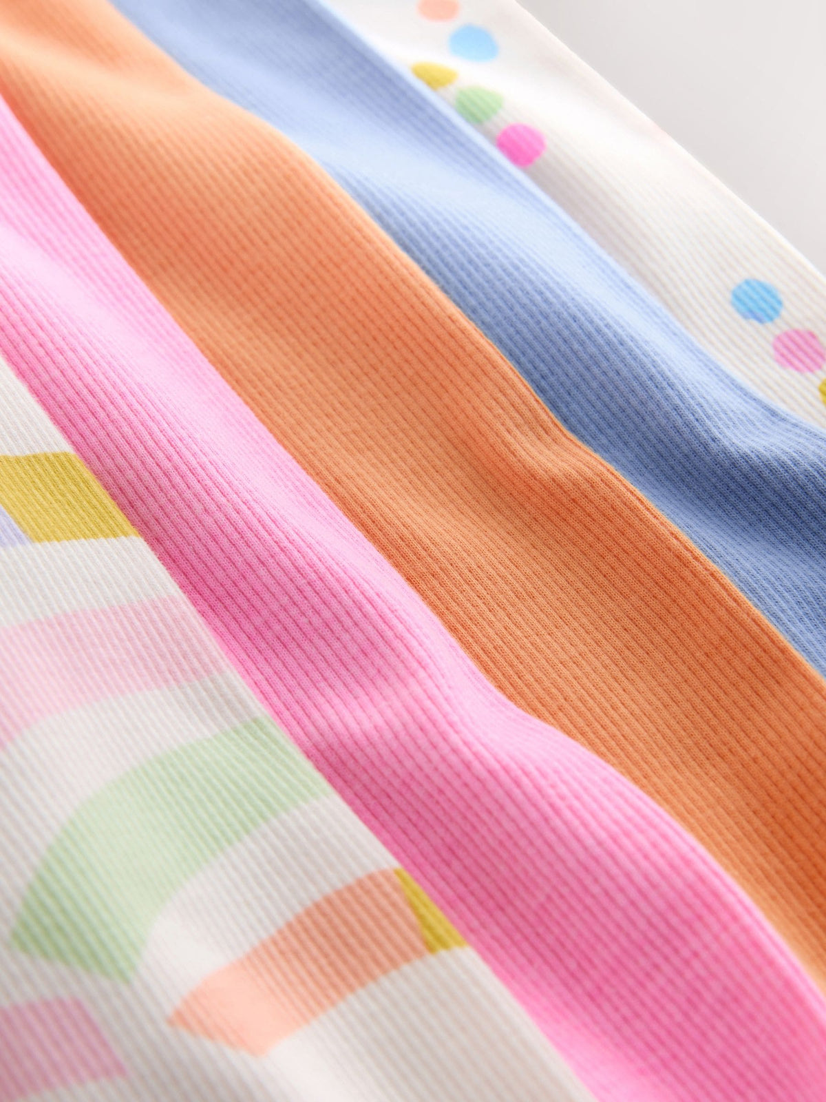 Pastel Rainbow Ribbed Leggings 5 Pack (3mths-7yrs)