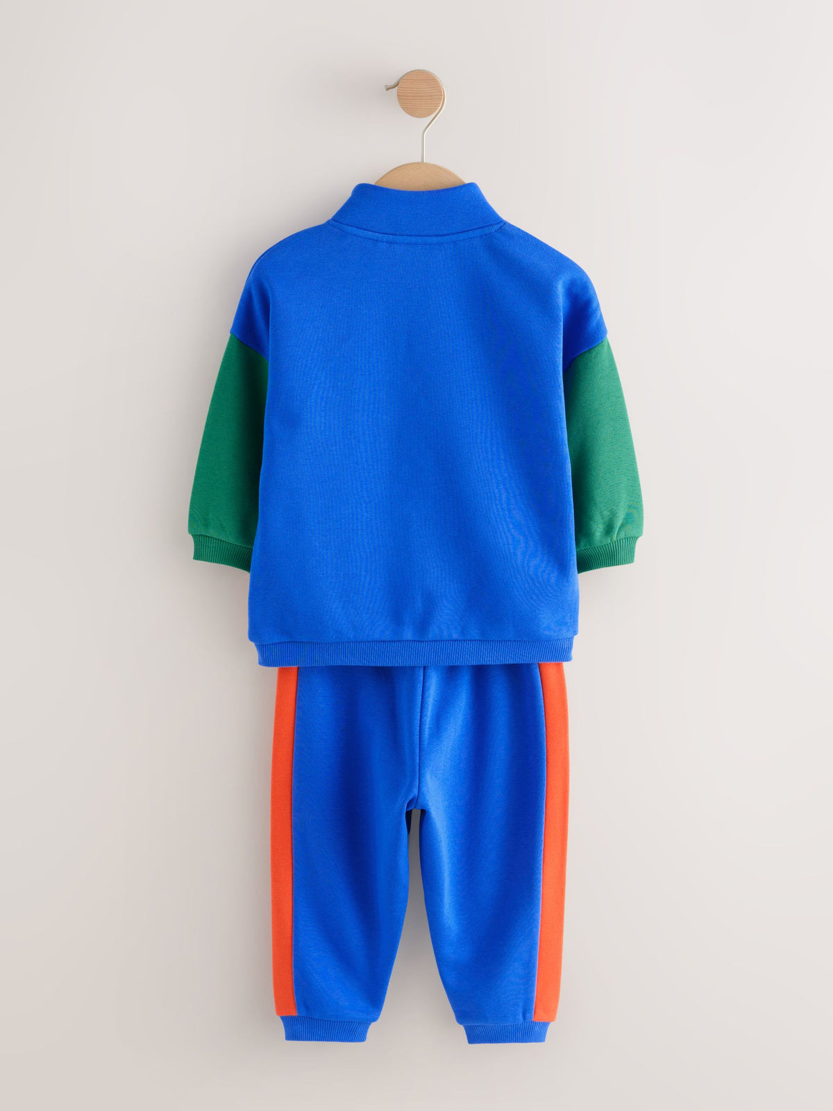 Green/Blue Colour Block Full Zip Sweat and Joggers Set (3mths-7yrs)
