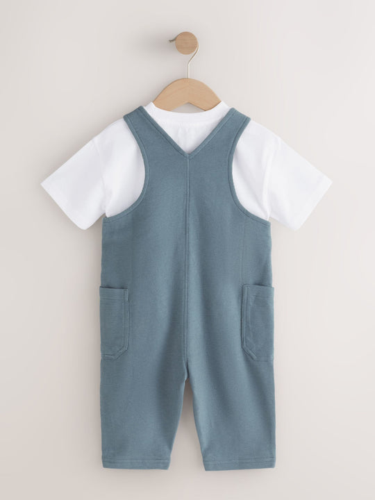 Blue Dungarees and T-Shirt Set (3mths-7yrs)