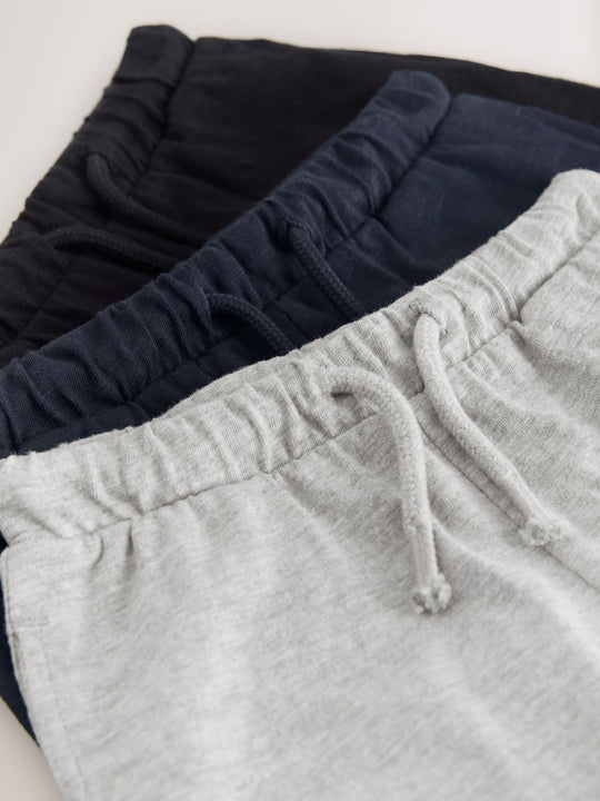 Black/Grey/Navy Blue Textured Shorts 3 Pack (3mths-7yrs)