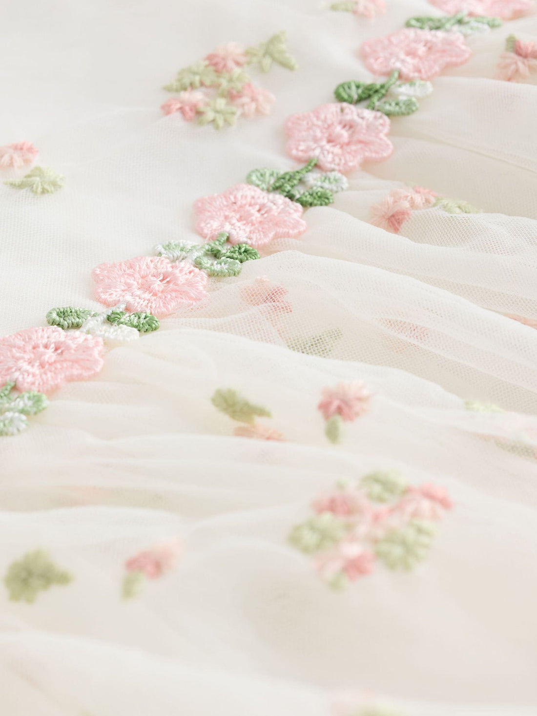Ivory Embroidered Mesh Dress (3mths-8yrs)