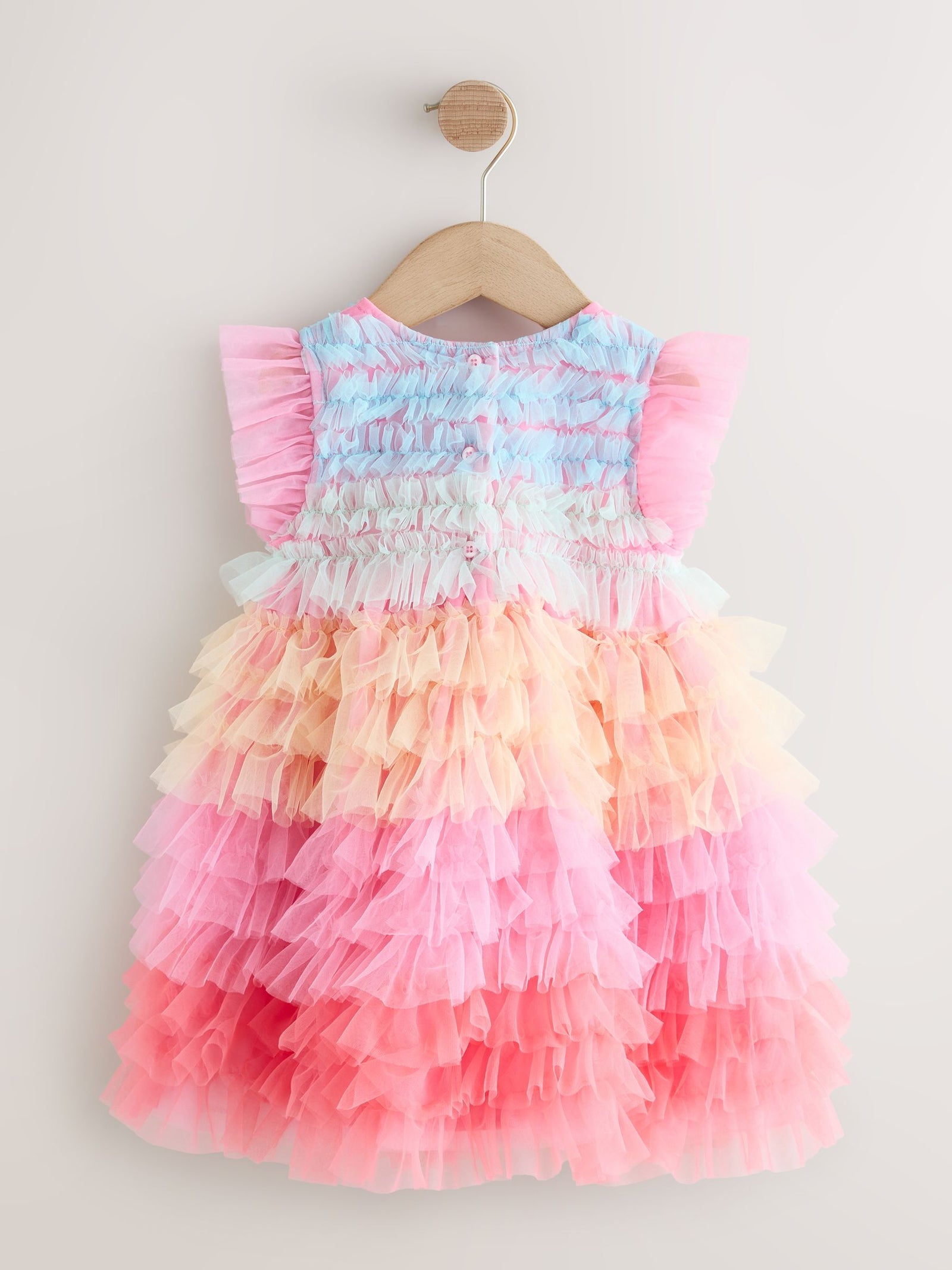 Rainbow Tiered Mesh Party Dress (3mths-8yrs)