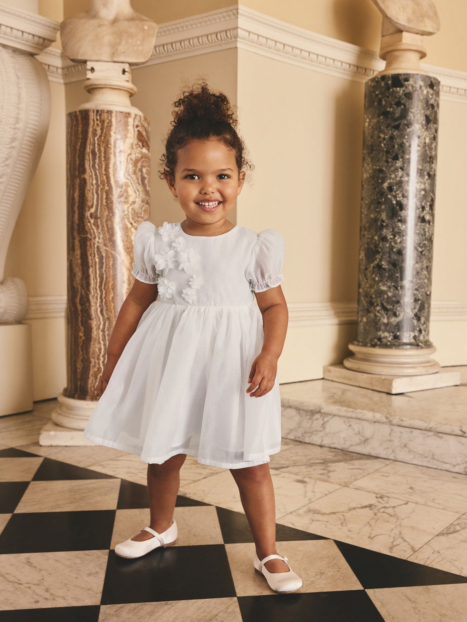 White Flower Corsage Dress (3mths-8yrs)