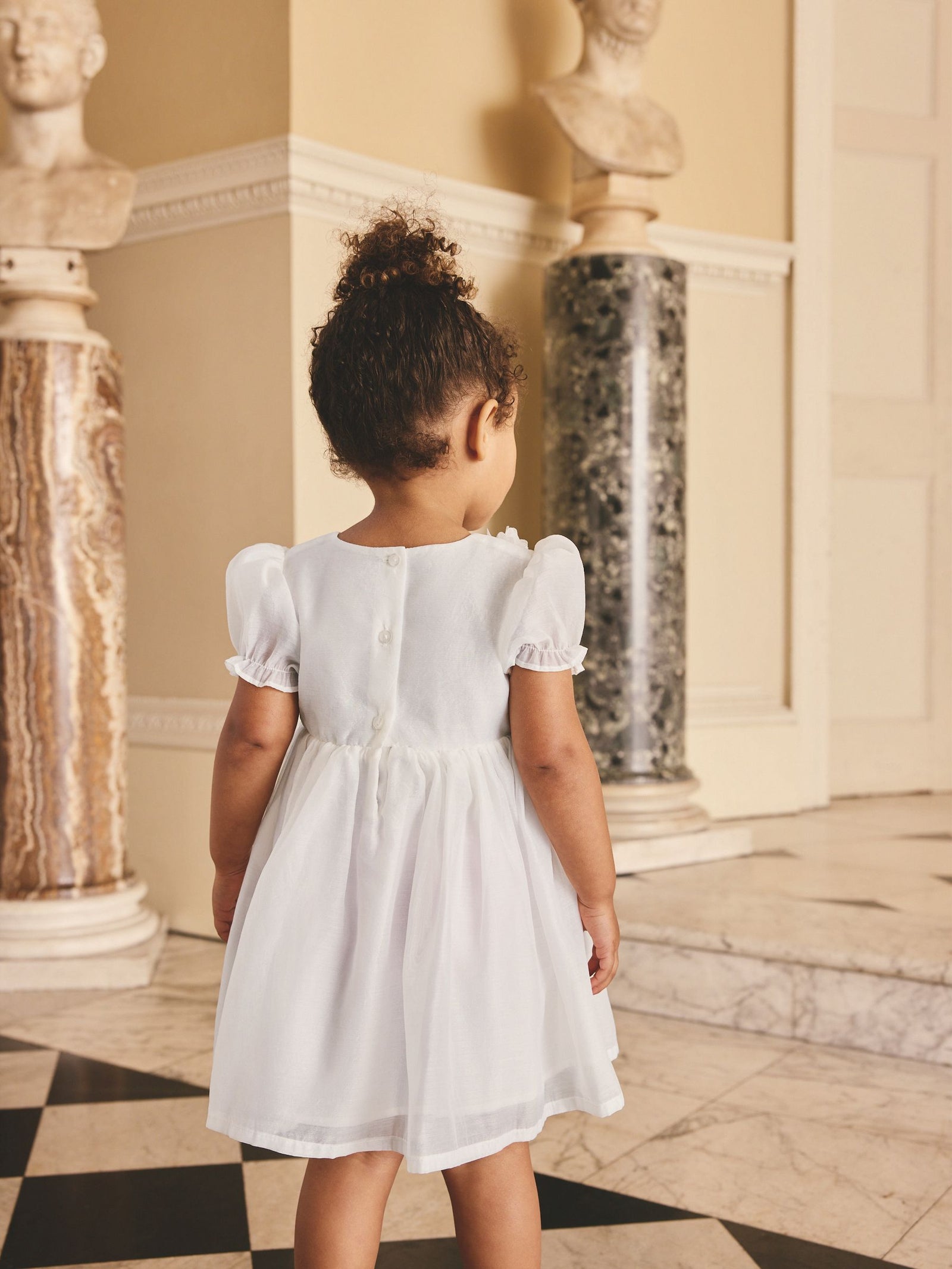 White Flower Corsage Dress (3mths-8yrs)