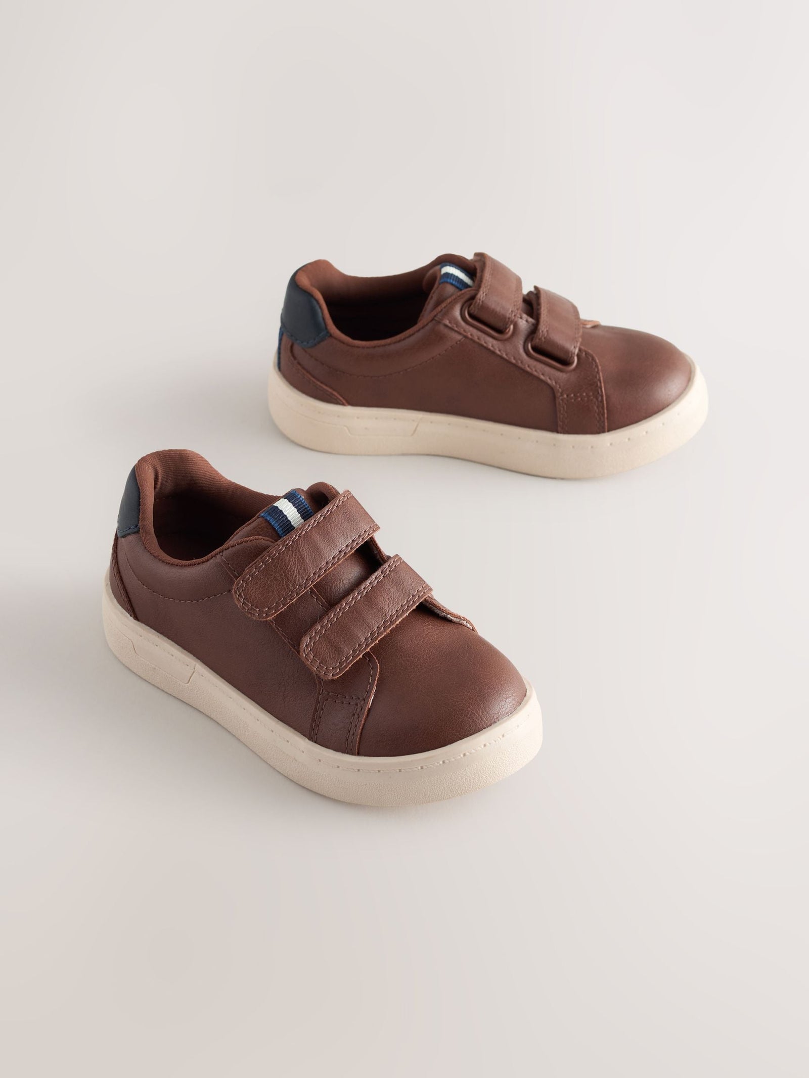 Tan Brown Touch Fastening Shoes
