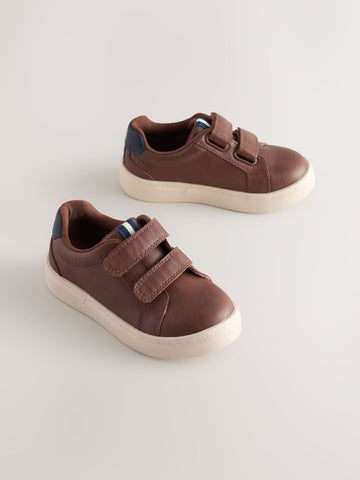 Tan Brown Touch Fastening Shoes